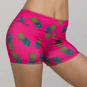 IAB No-Ride Pineapple Hot‎ Pink Booty Shorts Size 4 / XS